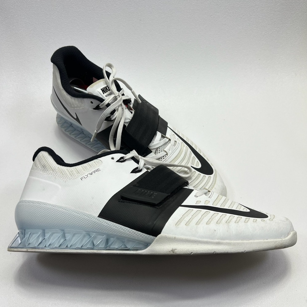 Nike Romaleos 3 Weightlifting Shoes Mens 13 White Black Training Bodybuilding